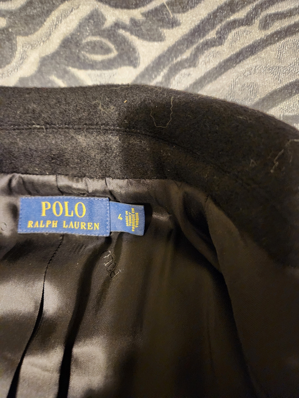 Polo by Ralph Lauren Black Double-Breasted Wool Trench Coat - Picture 6 of 9